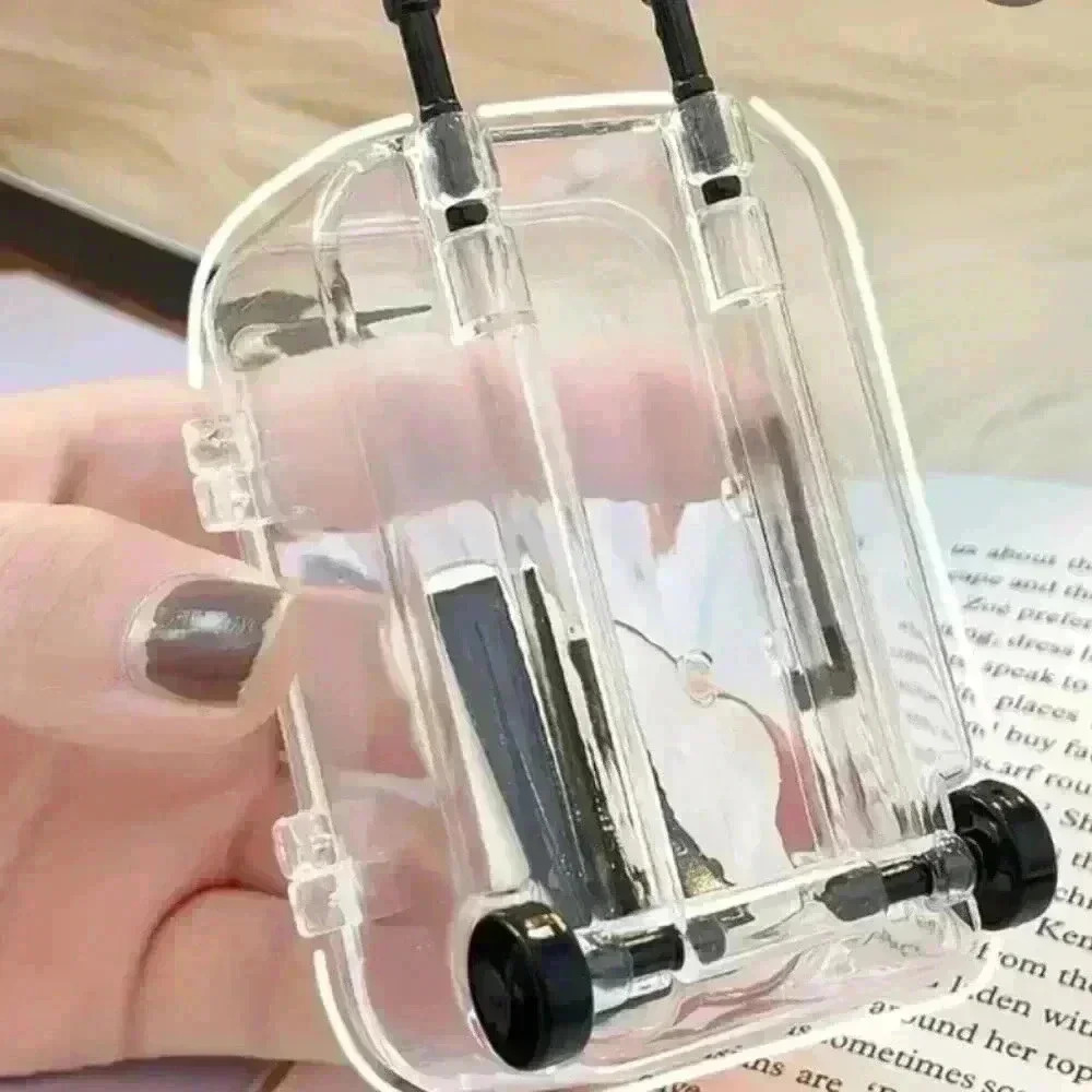 Chic mini suitcase clear storge box for jewelry or beads, or as a gift box.